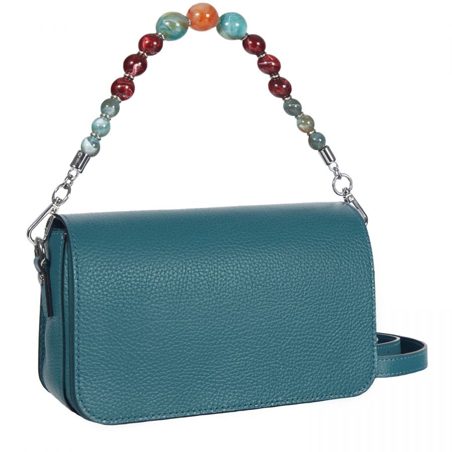Роскошная сумочка на плечо оригинальной формы BRIALDI Isabel (Изабель) relief turquoise
