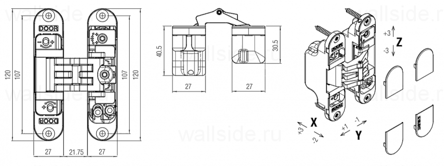 Скрытая петля Kubica K2700 Koblenz бронза