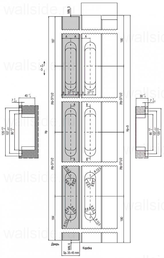 Скрытая петля Kubica K2700 Koblenz бронза