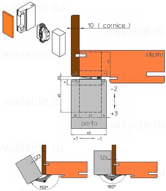 Скрытая петля К 2760, цвет черный