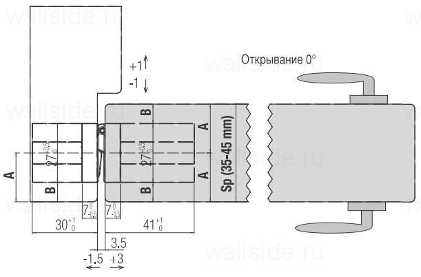Скрытая петля К 2760, цвет черный