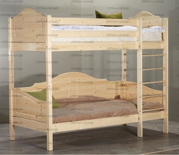 Кровать двухъярусная Фрея, массив сосны полностью