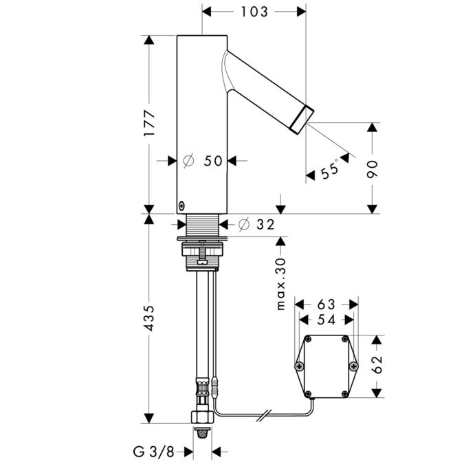 Смеситель Hansgrohe AXOR Starck сенсорный для раковины 10101000 ФОТО