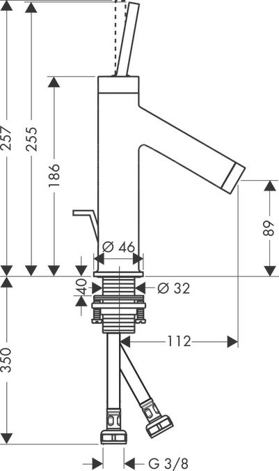 Смеситель Hansgrohe AXOR Starck для раковины 10111000 схема 1