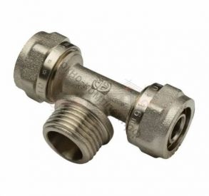 МП Тройник T16х1/2"х16 2 цанги/ШТУЦЕР "AQUALINK"