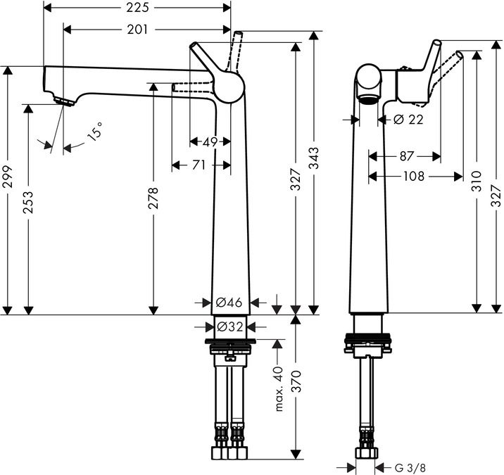 Смеситель Hansgrohe Talis S для раковины 72116000 схема 1