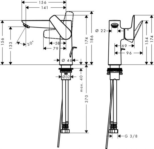 Смеситель Hansgrohe Talis E для раковины 71754000 ФОТО