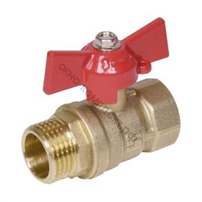 КРАН  шар. !ЖЕЛТЫЙ! AQUALINK  3/4" ВР-НР БАБОЧКА