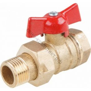 КРАН  шар. !ЖЕЛТЫЙ! СО СГОНОМ  AQUALINK 1" ВР-НР БАБОЧКА