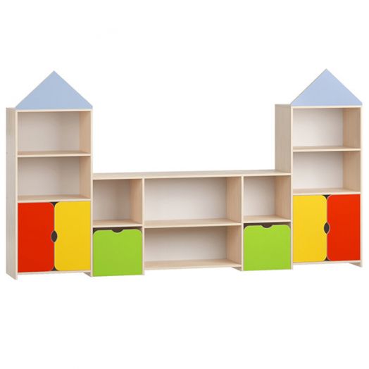 РСН-0188 Стеллаж для игрушек "Городок" (2800x400x1620 мм)