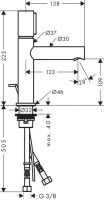 Смеситель Hansgrohe AXOR Uno для раковины 45010000 схема 1