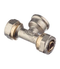 МП Тройник T20х3/4"х20 2 цанги/ГАЙКА "AQUALINK"