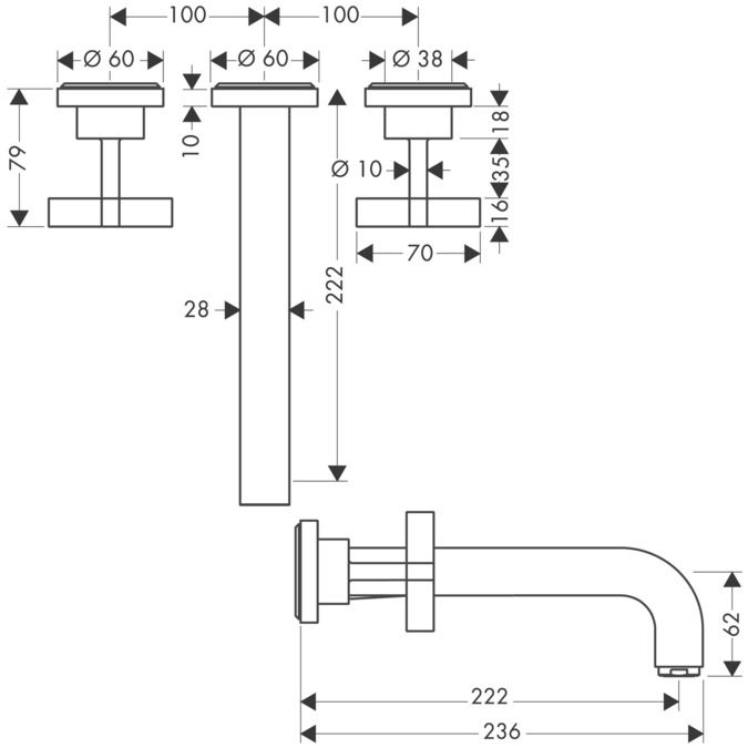 Смеситель Hansgrohe AXOR Citterio для раковины 39143000 ФОТО