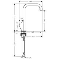 Смеситель Hansgrohe AXOR Citterio для раковины 39034000 схема 1