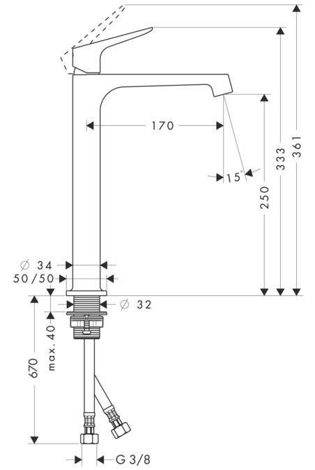 Смеситель Hansgrohe AXOR Citterio M для раковины 34127000 ФОТО