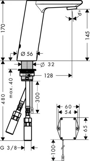 Смеситель Hansgrohe Metris S сенсорный для раковины 31101000 ФОТО