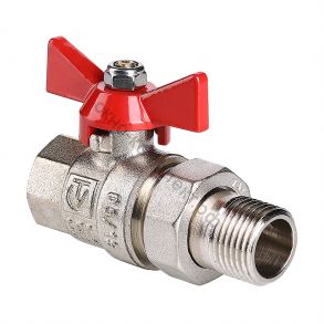 КРАН  шар. СО СГОНОМ VALTEC 1/2" ВР-НР БАБОЧКА VT.227.N.04