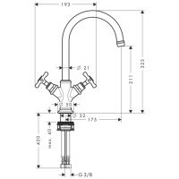 Смеситель Hansgrohe AXOR Montreux для раковины 16502000 схема 1