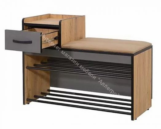 Тумба Ольга-Лофт 5 (Дуб Крафт Золотой/Темно-Серый)