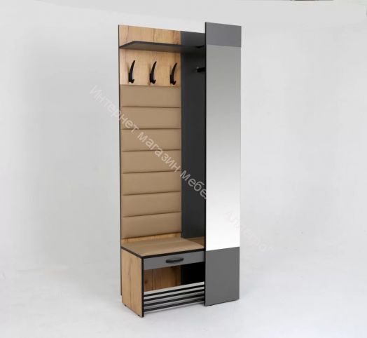 Прихожая Ольга-Лофт 2 (Дуб Крафт Золотой/Темно-Серый)