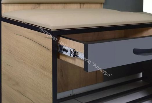 Прихожая Ольга-Лофт 4 (Дуб Крафт Золотой/Темно-Серый)