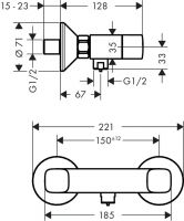 Смеситель Hansgrohe Logis для душа 71263000 схема 1