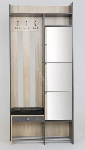 Прихожая Гретта 1 (Ясень Черный/Дуб Сонома)