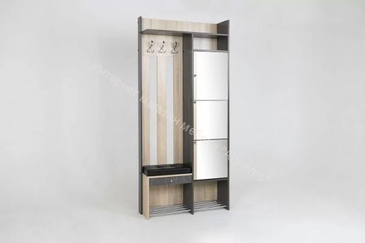 Прихожая Гретта 1 (Ясень Черный/Дуб Сонома)