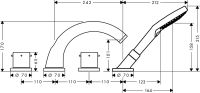 Смеситель Hansgrohe AXOR Starck для ванны с душем 10451000 схема 1