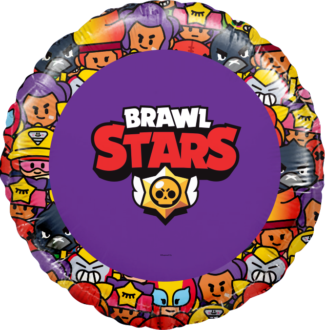 Круг Brawl Stars Бравл Старс фиолетовый шар фольгированный с гелием