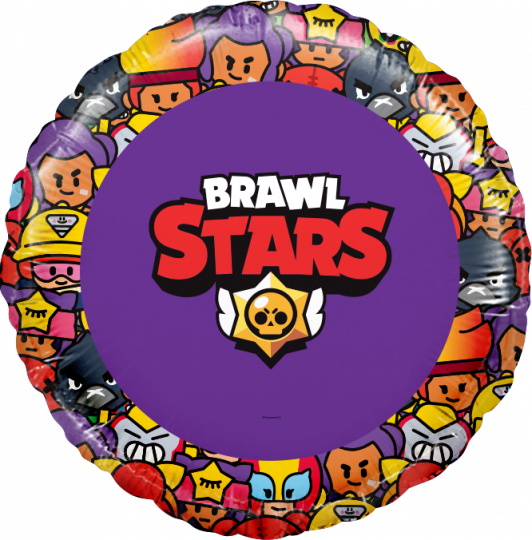 Круг Brawl Stars Бравл Старс фиолетовый шар фольгированный с гелием