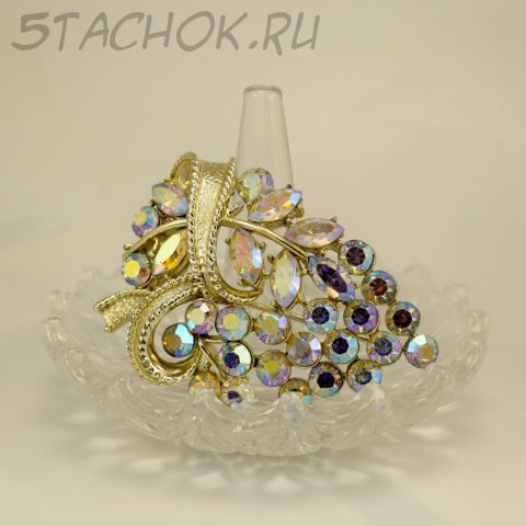 Винтажная брошь с кристаллами Aurora Borealis (Coro Pegasus США)
