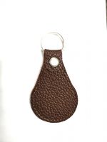 Брелок кожаный, цвет коричневый текстурный