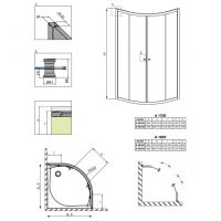 Стеклянный полукруглый душевой угол Radaway Classic A 1700 схема 2