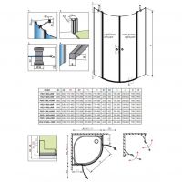 Полукруглый душевой уголок Radaway Eos PDD II стеклянный схема 2