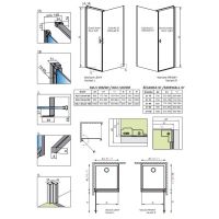 Однодверное душевое ограждение Radaway Nes 8 Black KDJ I Frame в черной окантовке схема 2