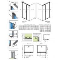 Стеклянный однодверный душевой уголок Radaway Nes KDS I схема 2