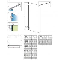 Душевой уголок Radaway Essenza Pro Walk-in на кронштейне схема 2