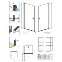 Решетчатая душевая стеклянная дверь Radaway Nes 8 Black DWJ I Factory схема 2
