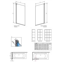 Шторка на ванну Radaway Nes Black PNJ I Factory в черной раме схема 2