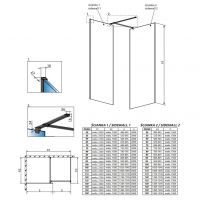 Стеклянное душевое ограждение Walk-in Radaway Modo X III с двумя перегородками схема 2