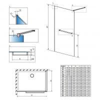 Душевая перегородка Walk-in Radaway Modo New II с полотенцедержателем схема 2