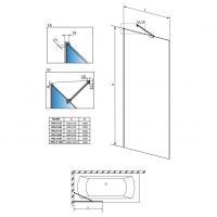 Универсальная фиксированная шторка на ванну Radaway Modo PNJ II схема 2