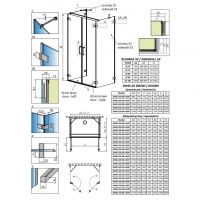 Пристенный душевой уголок Radaway Arta DWD+2S двухдверный схема 2