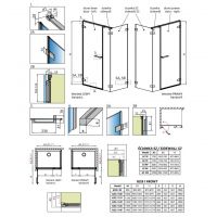 Стеклянный душевой уголок Radaway Arta KDS I с распашной дверью схема 2