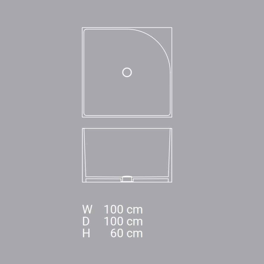 Ванна Nic Design Tub квадратная из керамики 100x100x60 014 234 схема 4