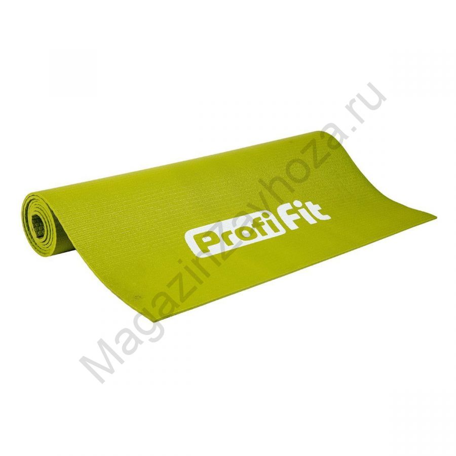Коврик для йоги и фитнеса PROFI-FIT, 4 мм, ПРОФ ПЛЮС (светло-зеленый)