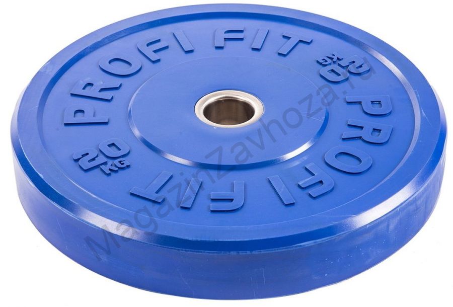 Диск для штанги каучуковый, цветной PROFI-FIT D-51, 20 кг