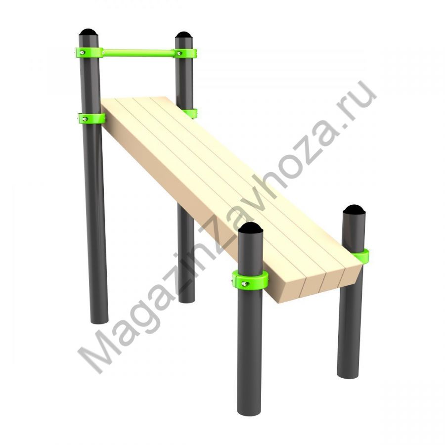 W308 Воркаут Наклонная скамья для упражнений на пресс Zavodsporta