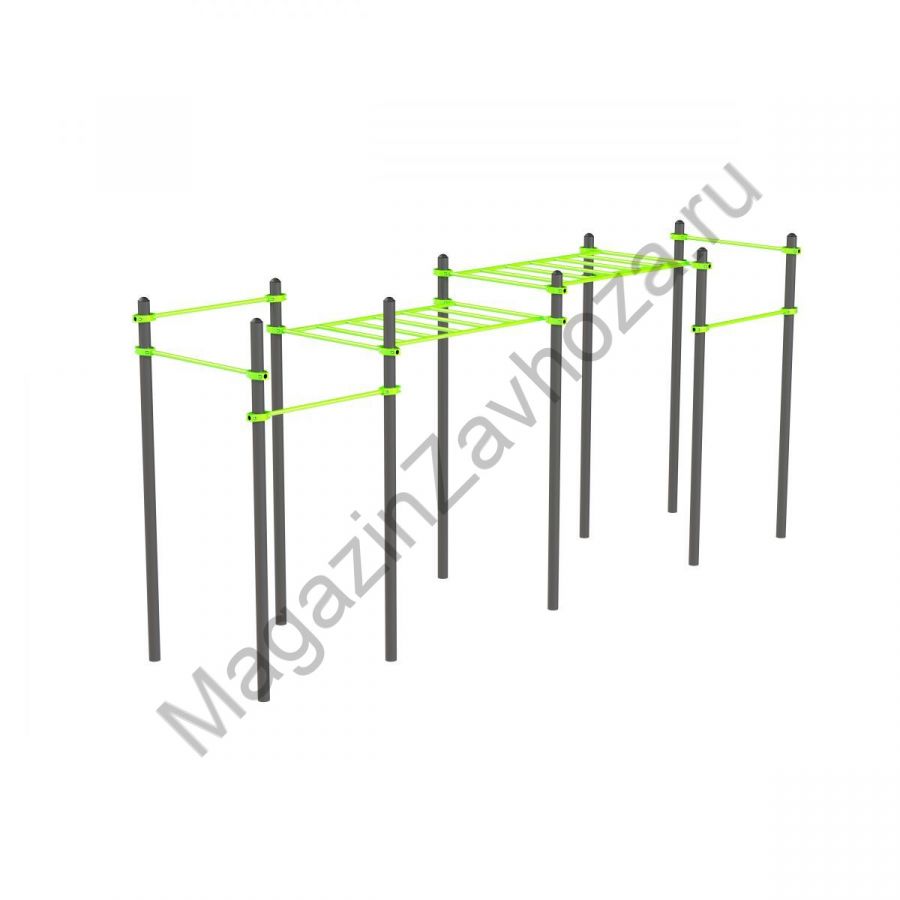 W348 Воркаут (рукоход классический двухуровневый, 6 перекладин) Zavodsporta